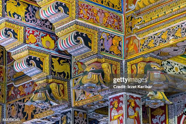kandy temple of the tooth relic ceiling detail - dalada maligawa stock pictures, royalty-free photos & images
