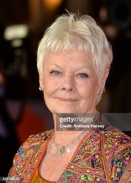 Dame Judi Dench attends The Royal Film Performance and World Premiere of "The Second Best Exotic Marigold Hotel" at Odeon Leicester Square on...