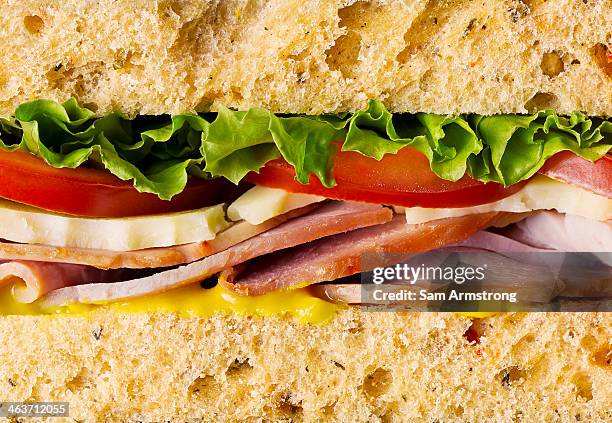 ham sandwich - lettuce texture stock pictures, royalty-free photos & images