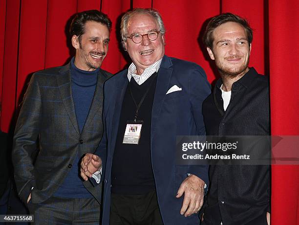 Max von Thun; Friedrich von Thun and Frederick Lau attend the Traumfrauen premiere at CineStar on February 17, 2015 in Berlin, Germany.