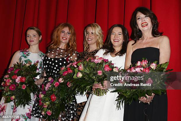 Karoline Herfurth, Palina Rojinski, Anika Decker, Hannah Herzsprung and Iris Berben attend the Traumfrauen premiere at CineStar on February 17, 2015...