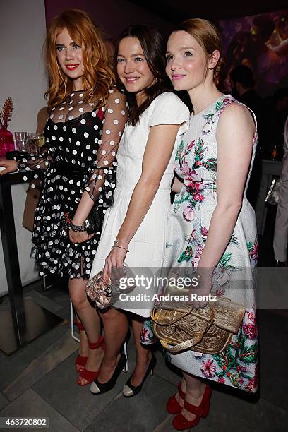 Palina Rojinski, Hannah Herzsprung and Karoline Herfurth, wears the 'Traumfrauen' It-Bag by ABURY, at the 'Traumfrauen' after premiere party on...