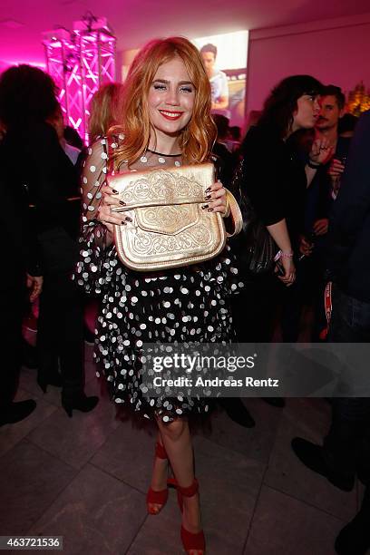 Palina Rojinski wears the 'Traumfrauen' It-Bag by ABURY at the 'Traumfrauen' after premiere party on February 17, 2015 in Berlin, Germany.