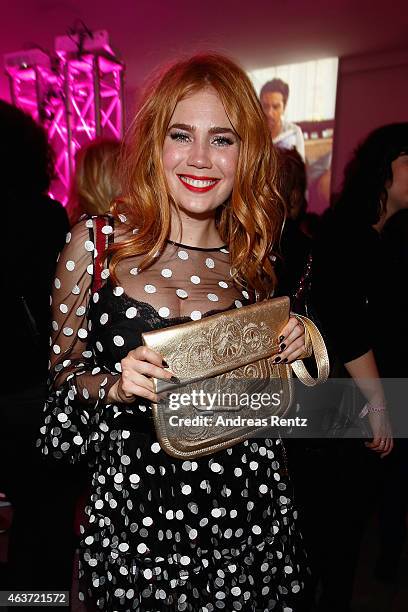 Palina Rojinski wears the 'Traumfrauen' It-Bag by ABURY at the 'Traumfrauen' after premiere party on February 17, 2015 in Berlin, Germany.