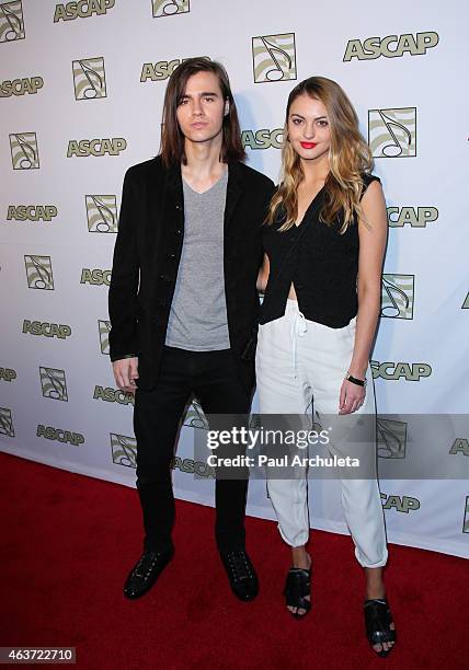 Recording Artist Anthony De La Torre and Model Trew Mullen attend the ASCAP 2015 GRAMMY nominees brunch at SLS Hotel on February 7, 2015 in Los...