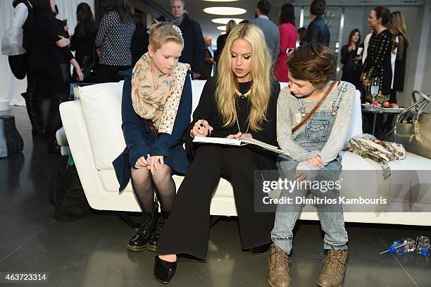 Olivia Stern with Make A Wish Foundation, designer Rachel Zoe and Elicia Stern speak at the Rachel Zoe presentation during Mercedes-Benz Fashion Week...