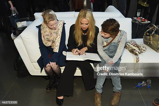 Olivia Stern with Make A Wish Foundation, designer Rachel Zoe and Elicia Stern speak at the Rachel Zoe presentation during Mercedes-Benz Fashion Week...
