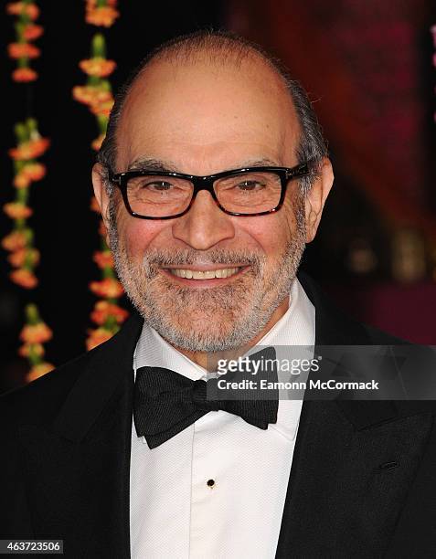 David Suchet attends The Royal Film Performance and World Premiere of "The Second Best Exotic Marigold Hotel" at Odeon Leicester Square on February...