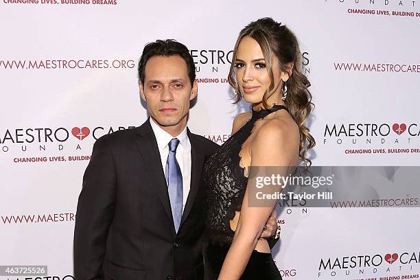 Marc Anthony and Shannon De Lima attend the 2015 Maestro Cares Gala at Cipriani Wall Street on February 17, 2015 in New York City.