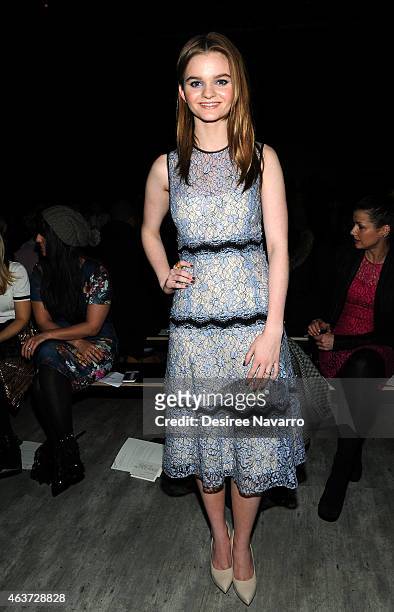 Actress Kerris Dorsey attends the Lela Rose fashion show during Mercedes-Benz Fashion Week Fall 2015 at The Pavilion at Lincoln Center on February...