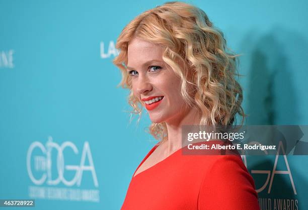 Actress January Jones attends the 17th Costume Designers Guild Awards with presenting sponsor Lacoste at The Beverly Hilton Hotel on February 17,...