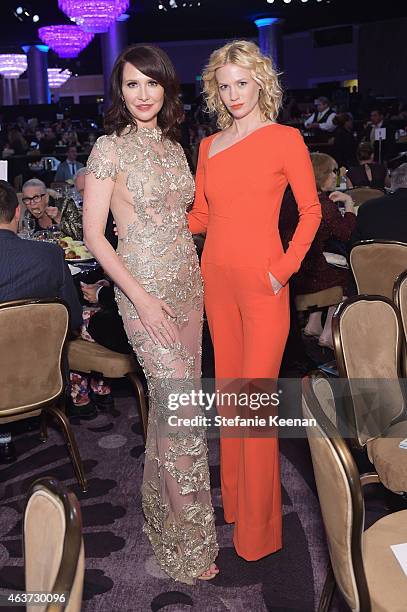 Costume designer Janie Bryant and January Jones attend the 17th Costume Designers Guild Awards with presenting sponsor Lacoste at The Beverly Hilton...