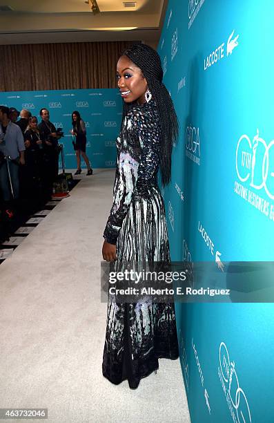 Actress Xosha Roquemore attends the 17th Costume Designers Guild Awards with presenting sponsor Lacoste at The Beverly Hilton Hotel on February 17,...