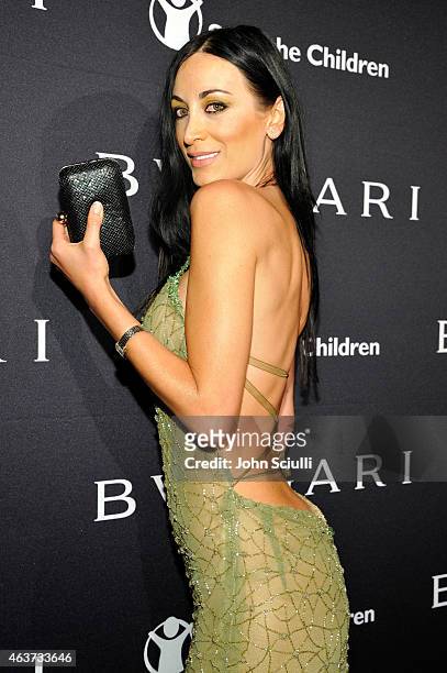 Model Regina Salpagarova attends BVLGARI and Save The Children STOP. THINK. GIVE. Pre-Oscar Event at Spago on February 17, 2015 in Beverly Hills,...