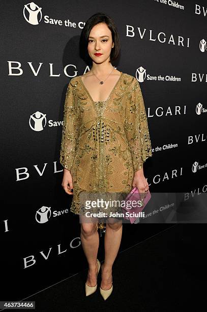Actress Marta Gastini attends BVLGARI and Save The Children STOP. THINK. GIVE. Pre-Oscar Event at Spago on February 17, 2015 in Beverly Hills,...
