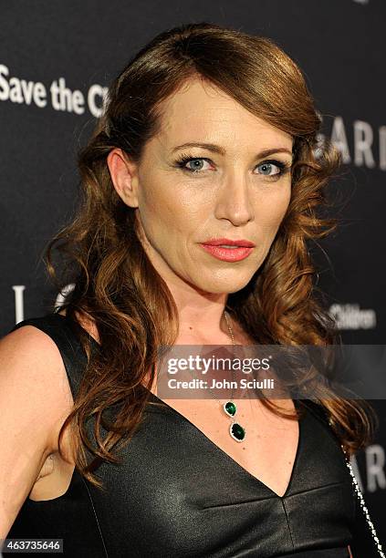 Actress Sanny Van Heteren attends BVLGARI and Save The Children STOP. THINK. GIVE. Pre-Oscar Event at Spago on February 17, 2015 in Beverly Hills,...