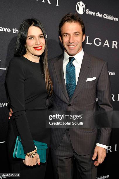 Alessandro Del Piero and Sonia Amoruso attends BVLGARI and Save The Children STOP. THINK. GIVE. Pre-Oscar Event at Spago on February 17, 2015 in...