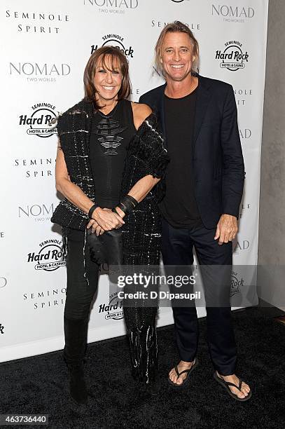 Donna Karan and Russell James attend the"Seminole Spirit" Art Exhibition Party at Stephen Weiss Studio on February 17, 2015 in New York City.