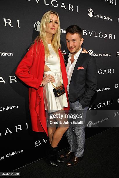 Celesta Hodge and Ennis Kamcili attend BVLGARI and Save The Children STOP. THINK. GIVE. Pre-Oscar Event at Spago on February 17, 2015 in Beverly...