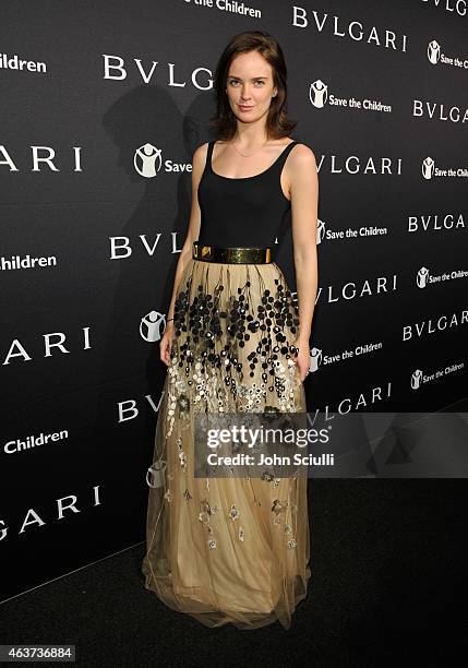 Charlotte Carroll attends BVLGARI and Save The Children STOP. THINK. GIVE. Pre-Oscar Event at Spago on February 17, 2015 in Beverly Hills, California.