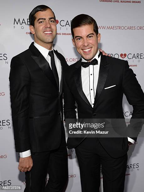 Daniel Ortiz and Luis Ortiz attend Maestro Cares Second Annual Gala Dinner at Cipriani, Wall Street on February 17, 2015 in New York City.