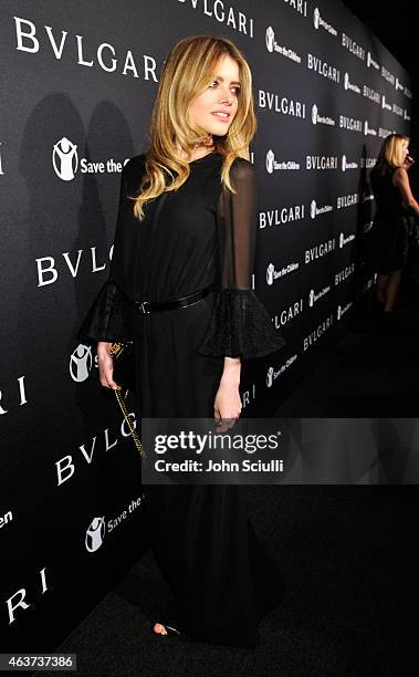Actress Alexandra Dinu attends BVLGARI and Save The Children STOP. THINK. GIVE. Pre-Oscar Event at Spago on February 17, 2015 in Beverly Hills,...
