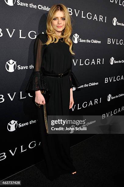 Actress Alexandra Dinu attends BVLGARI and Save The Children STOP. THINK. GIVE. Pre-Oscar Event at Spago on February 17, 2015 in Beverly Hills,...