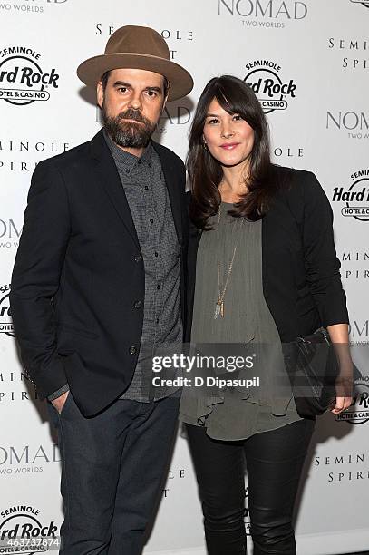 Jeffrey Shagawat and Mizuo Peck attend the"Seminole Spirit" Art Exhibition Party at Stephen Weiss Studio on February 17, 2015 in New York City.