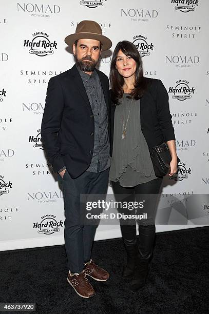 Jeffrey Shagawat and Mizuo Peck attend the"Seminole Spirit" Art Exhibition Party at Stephen Weiss Studio on February 17, 2015 in New York City.