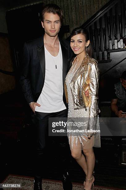 Pierson Fode and actress Victoria Justice attend Vanity Fair and FIAT celebration of Young Hollywood, hosted by Krista Smith and James Corden, to...