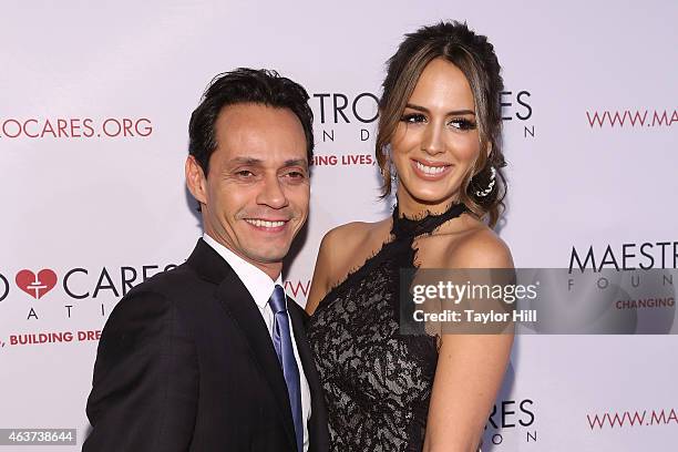 Marc Anthony and Shannon De Lima attend the 2015 Maestro Cares Gala at Cipriani Wall Street on February 17, 2015 in New York City.