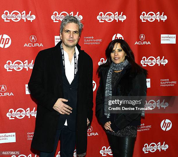 Directors Dan Cutforth and Jane Lipsitz arrive at "Under The Electric Sky " Premiere - 2014 Sundance Film Festival at Library Center Theater on...