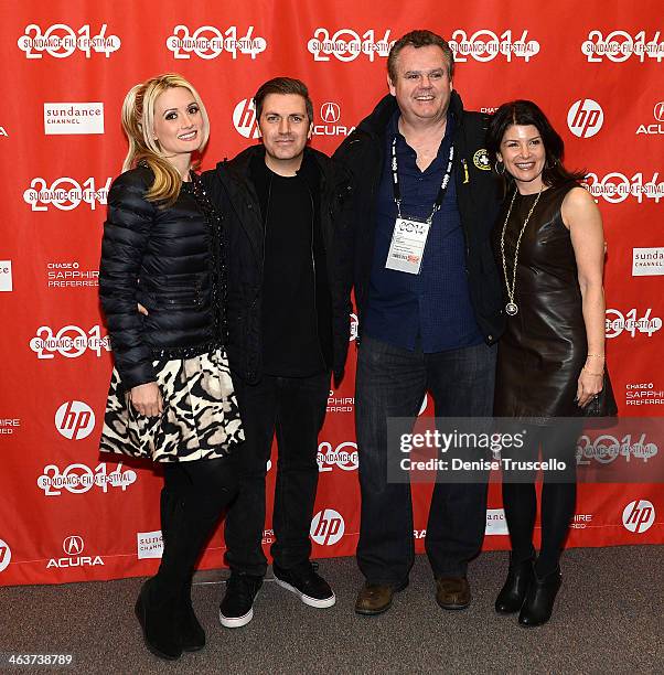 Holly Madison, Pasquale Rotella and John Hopmans arrive at "Under The Electric Sky " Premiere - 2014 Sundance Film Festival at Library Center Theater...