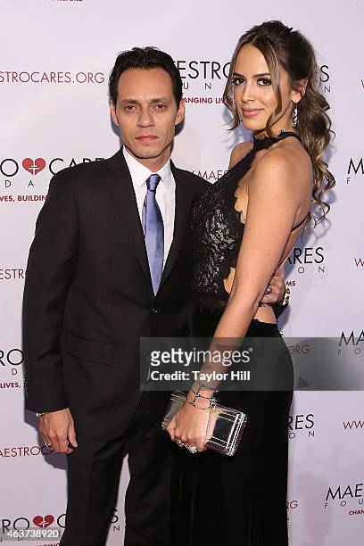 Marc Anthony and Shannon De Lima attend the 2015 Maestro Cares Gala at Cipriani Wall Street on February 17, 2015 in New York City.