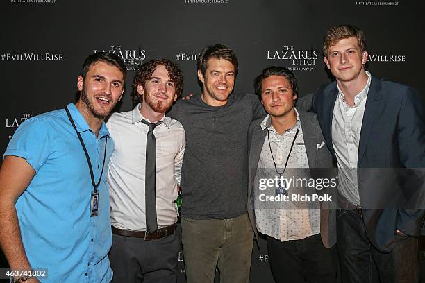 Zane Hijazi, Corbin Miles, Jason Blum, Brendon McNerney and Matt King attend Relativity Media's special screening of "The Lazarus Effect" at...