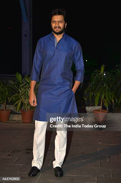 Riteish Deshmukh at Rahul Thackeray and Dr.Aditi's wedding reception in Mumbai.