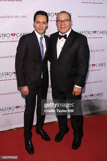 Marc Anthony and Henry Cardenas attend the 2015 Maestro Cares Gala at Cipriani Wall Street on February 17, 2015 in New York City.