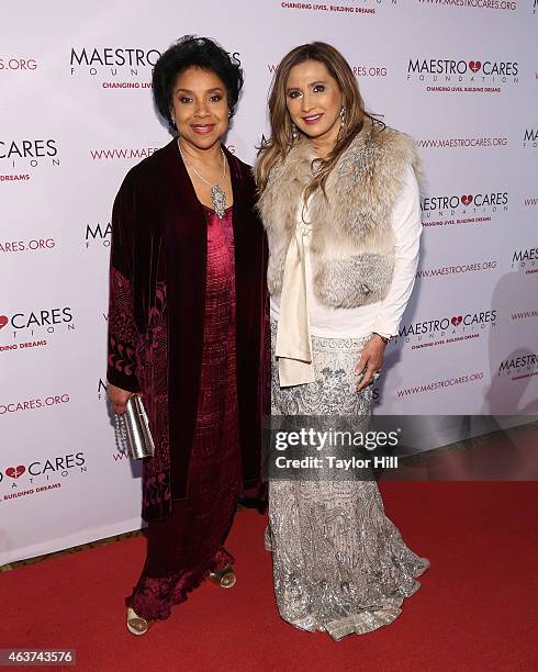 Phylicia Rashad and Meera T. Gandhi attend the 2015 Maestro Cares Gala at Cipriani Wall Street on February 17, 2015 in New York City.