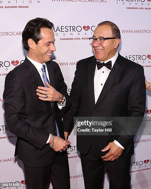 Marc Anthony and Henry Cardenas attend the 2015 Maestro Cares Gala at Cipriani Wall Street on February 17, 2015 in New York City.