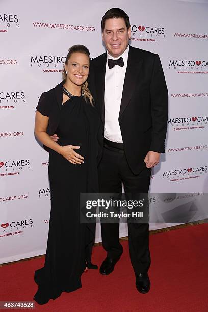 Jordan Engard and Marcelo Claure attend the 2015 Maestro Cares Gala at Cipriani Wall Street on February 17, 2015 in New York City.