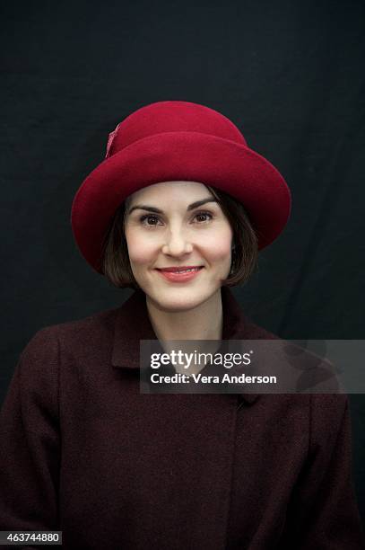 Michelle Dockery on the "Downton Abbey" set at Highclere Castle on February 16, 2015 in Newbury, England.