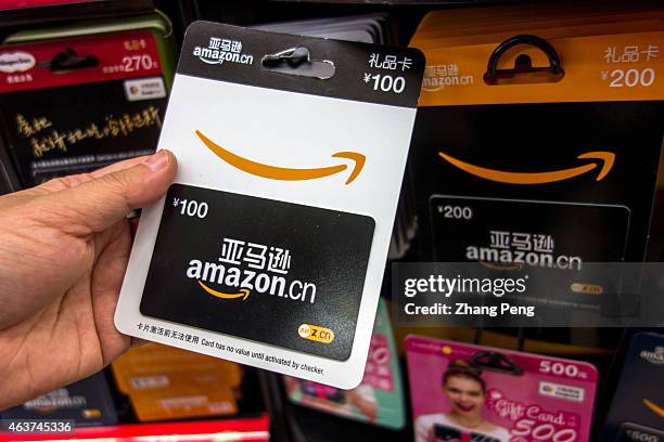 Amazon's gift card in a Chinese supermarket. Amazon, the US e-commerce group, is struggling to competing with Chinese rivals Alibaba and JD.com.