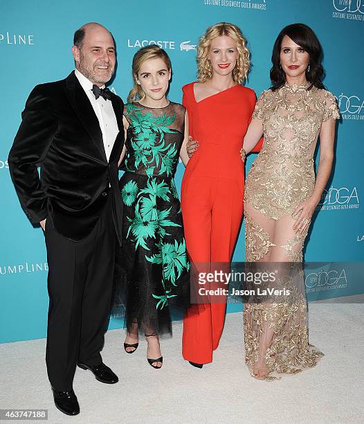 Matthew Weiner, Kiernan Shipka, January Jones and Janie Bryant attend the 17th Costume Designers Guild Awards at The Beverly Hilton Hotel on February...