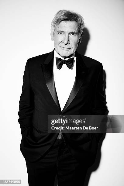 Actor Harrison Ford Harrison poses for a portrait at the 17th Costume Designers Guild Awards on February 17, 2015 in Beverly Hills, California.