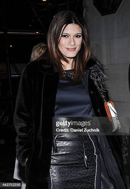 Angelique De Luca is seen outside the Oscar de la Renta show on February 17, 2015 in New York City.