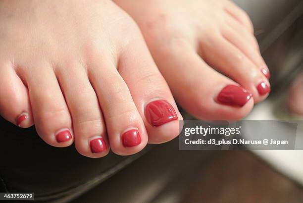 foot nail - japanese women feet stock pictures, royalty-free photos & images