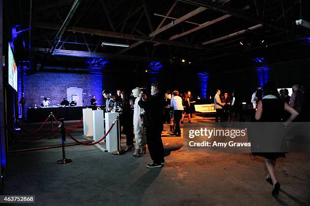 General view of the atmosphere at the 8th Annual Pieces of Heaven Art Auction Presented by Samsung Galaxy at MAMA Gallery on February 17, 2015 in Los...