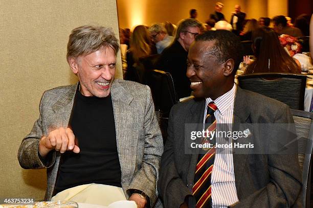 Musician John Kay and IFAW East Africa Director James Isiche attend IFAW Saving the Elephants of Amboseli at Hotel Palomar on February 17, 2015 in...