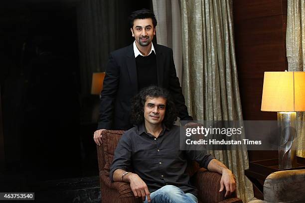 Bollywood actor Ranbir Kapoor and filmmaker Imtiaz Ali during an interview on February 6, 2015 in New Delhi, India. Bollywood actor Ranbir Kapoor and...