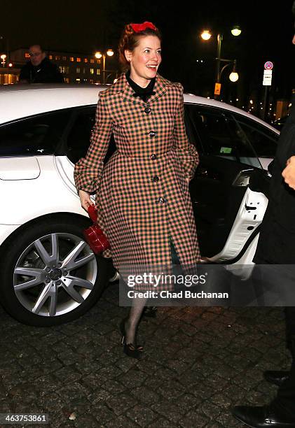 Enie van de Meiklokjes sighting at the Miranda Konstantinidou show during Mercedes-Benz Fashion Week Autumn/Winter 2014/15 at Brandenburg Gate on...